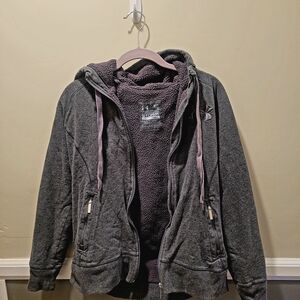 Underarmour Womens M charged Cotton Storm Cold Gear Loose Full Zip Hoody Gray